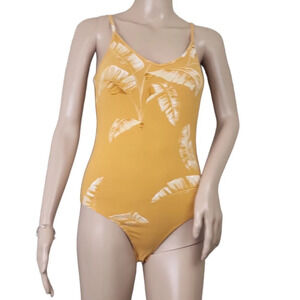 H&M Palm Leaf Mustard Yellow Bodysuit